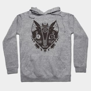 Strange Cat Mask, Third Eye, Weird Illustration Hoodie